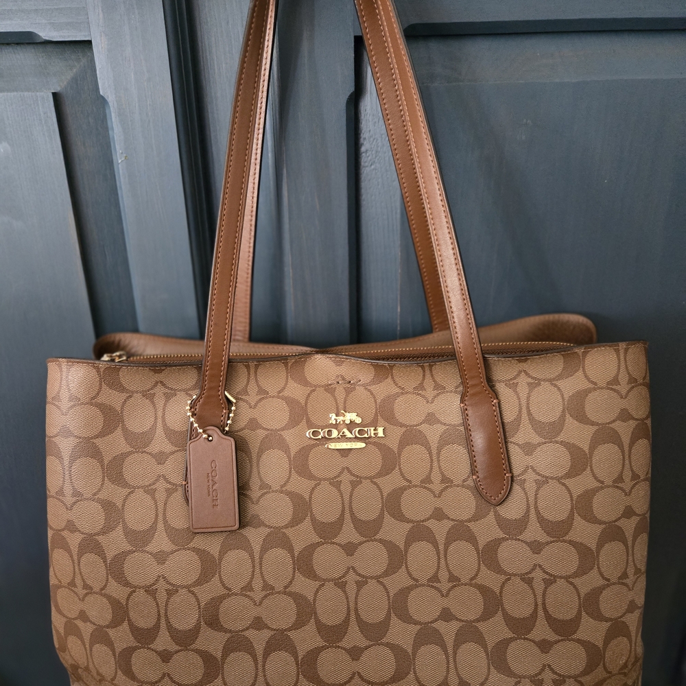 Coach Brown Large Avenue Carryall in Signature Canvas